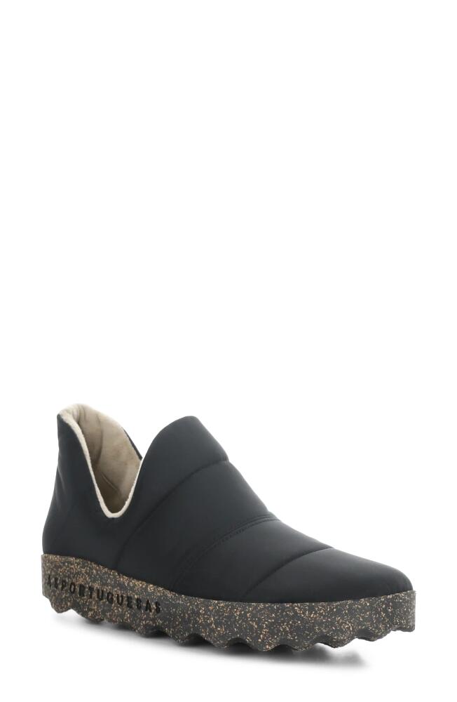 Asportuguesas by Fly London Crus Quilted Slip-On Sneaker in Black Nylon Cover