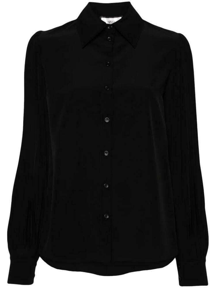 NISSA plissé-sleeve shirt - Black Cover