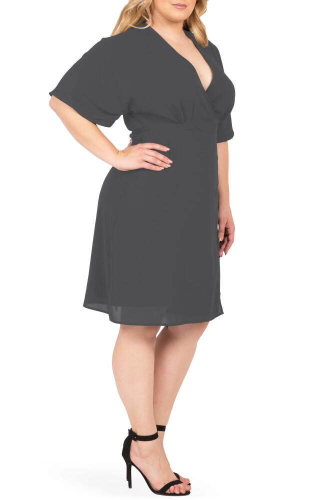 Standards & Practices Candice Georgette Wrap Dress in Smoke Grey Cover