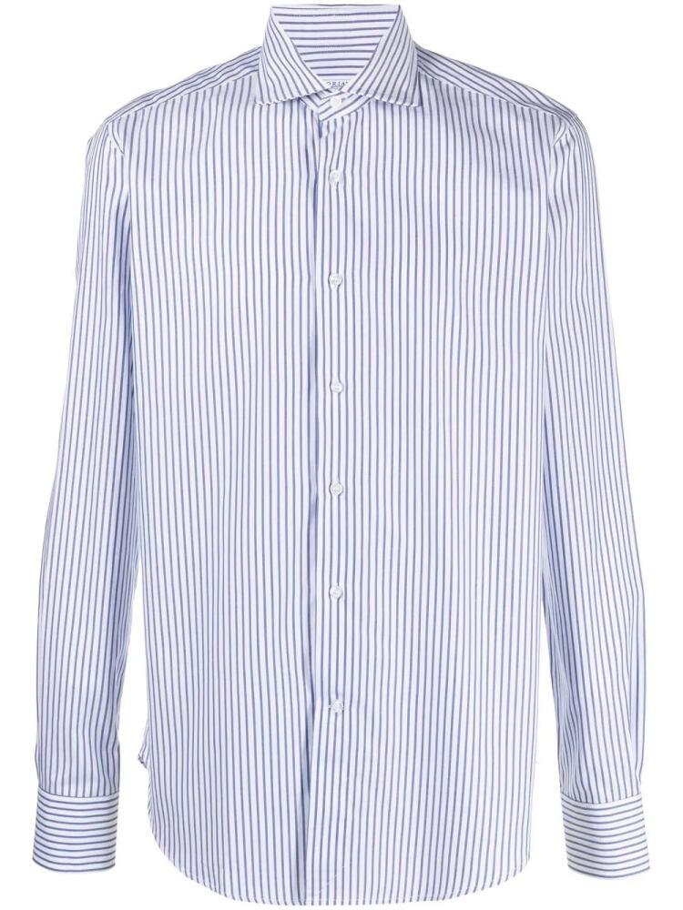 Orian striped long-sleeve shirt - White Cover