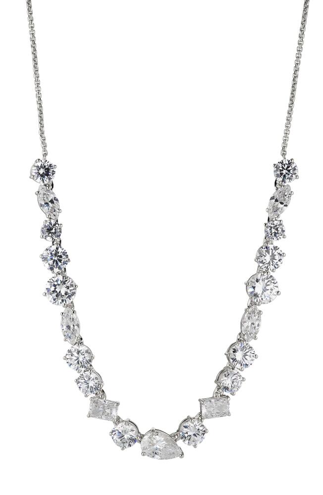 Nadri Large Cubic Zirconia Frontal Necklace in Rhodium Cover