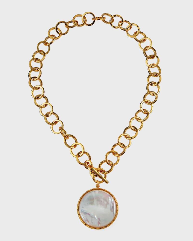 NEST Jewelry Bezel-Set Mother-of-Pearl Chain Necklace Cover