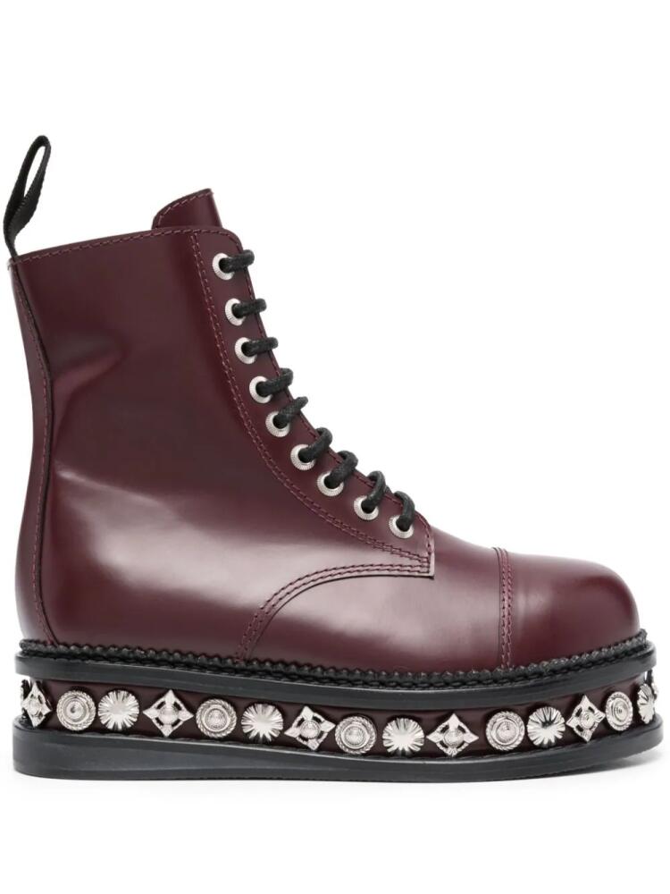 Toga Pulla stud-embellished leather boots - Red Cover