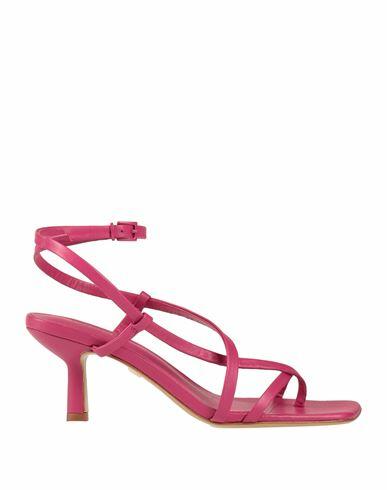 Lola Cruz Woman Thong sandal Magenta Leather Cover