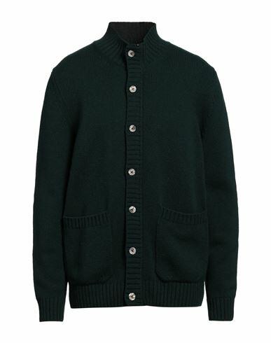 H953 Man Cardigan Dark green Merino Wool Cover