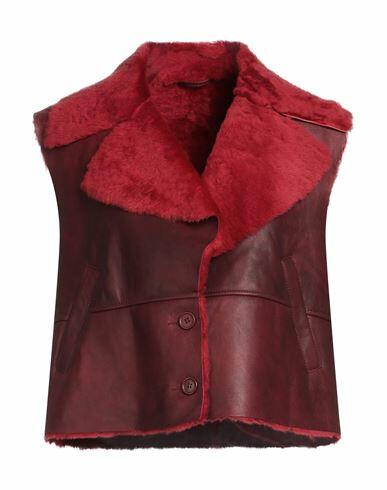 Vintage De Luxe Woman Jacket Red Shearling Cover