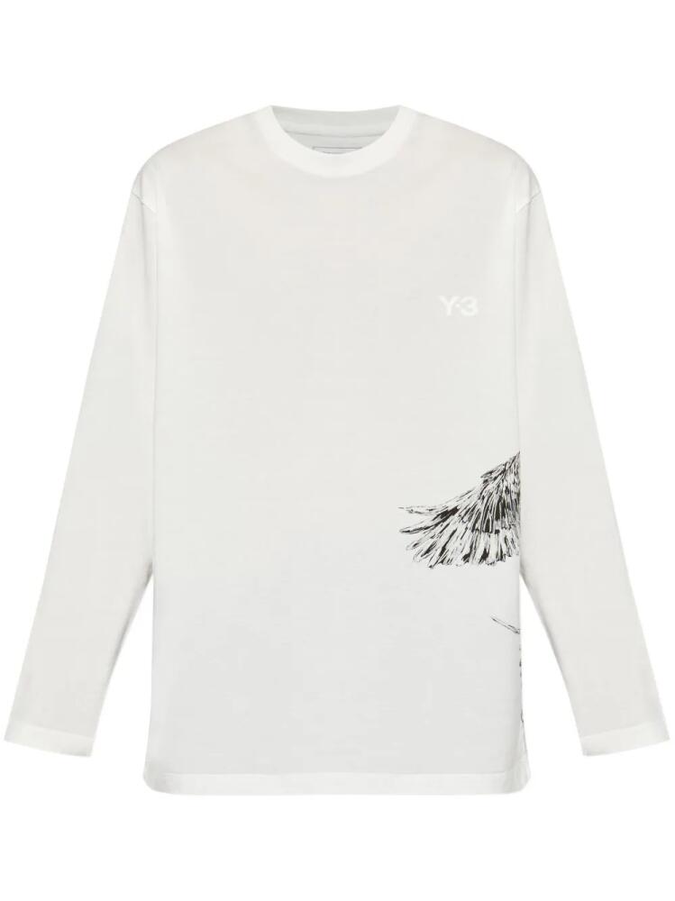 Y-3 logo-print T-shirt - White Cover