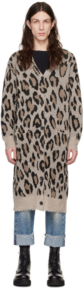 R13 Beige & Tan Long Leopard Cardigan Cover