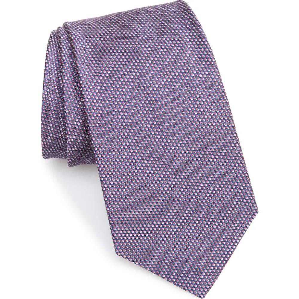 Ralph Lauren Purple Label Bond St. Solid Silk Tie in Navy/Pink Cover