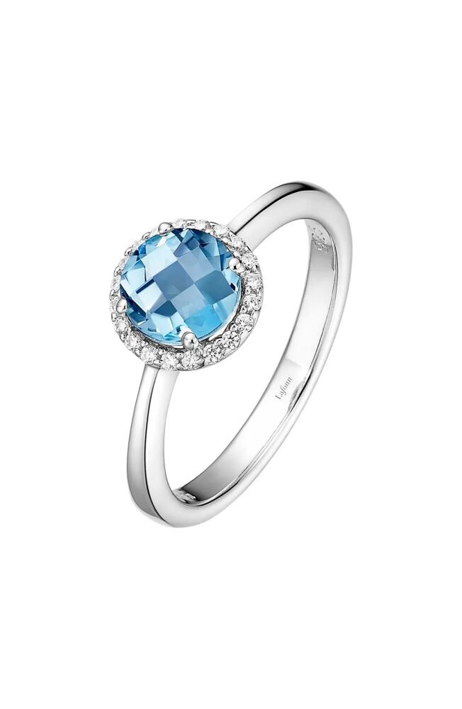 Lafonn Birthstone Halo Ring in March Aquamarine /Silver Cover