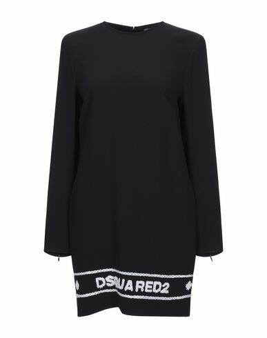 Dsquared2 Woman Mini dress Black Viscose, Acetate, Elastane, Wool, Glass Cover