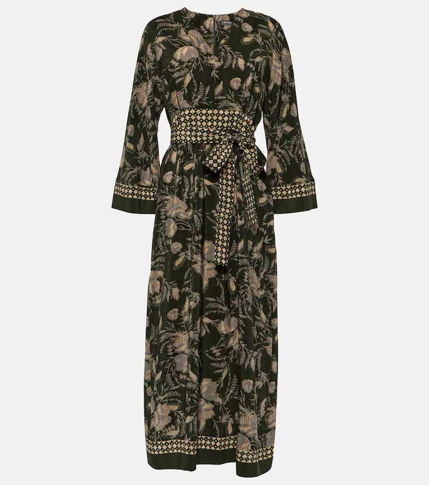 'S Max Mara Fedra floral silk crêpe de chine maxi dress Cover