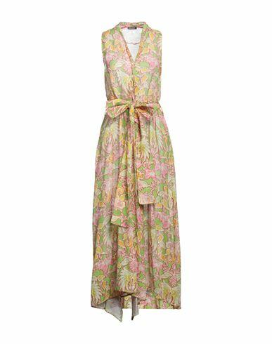 Malìparmi Woman Maxi dress Light green Linen, Cotton Cover