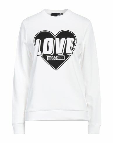 Love Moschino Woman Sweatshirt White Cotton, Elastane Cover