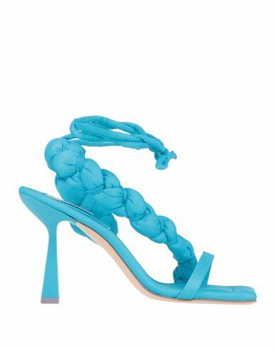 Sebastian Milano Woman Sandals Turquoise Textile fibers Cover