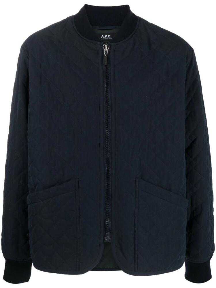 A.P.C. quilted bomber jacket - Blue Cover