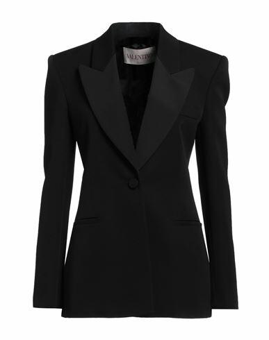 Valentino Garavani Woman Blazer Black Virgin Wool, Silk, Viscose Cover