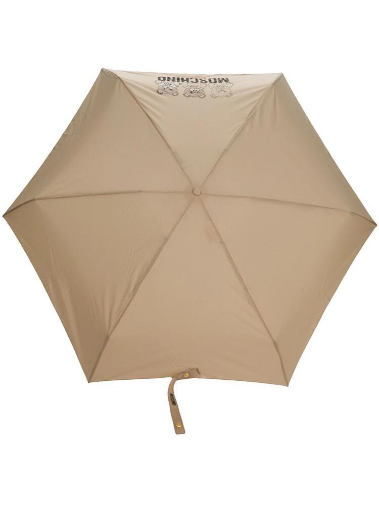 Moschino bear motif umbrella - Neutrals Cover