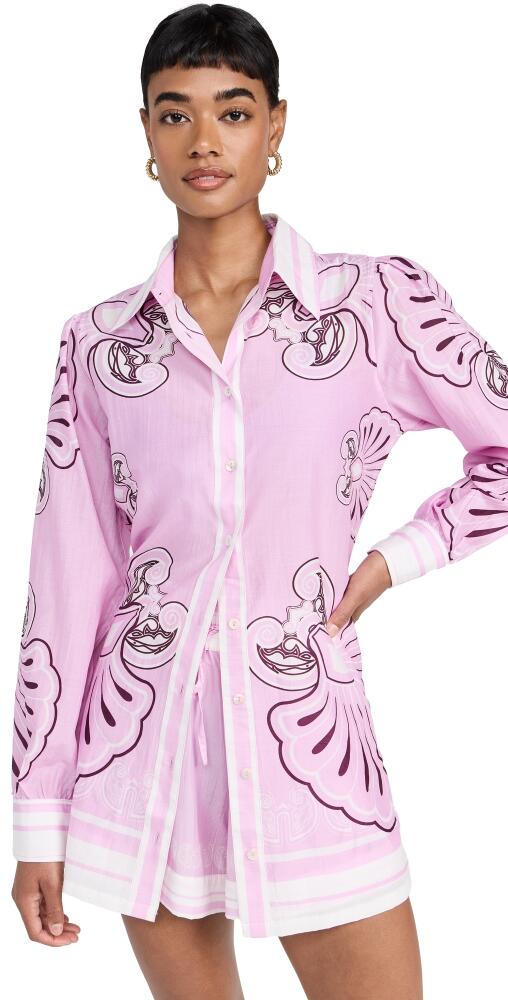 Shani Shemer Vanessa Long Shirt Lavender Flowers Cover