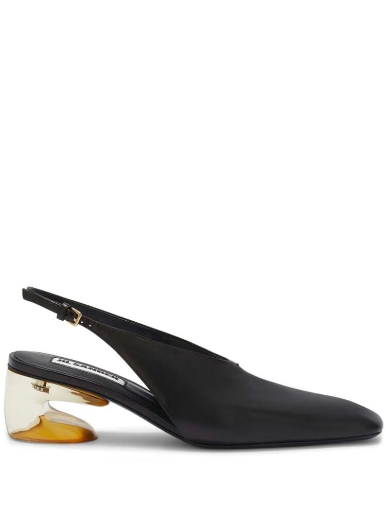 Jil Sander slingback leather pumps - Black Cover