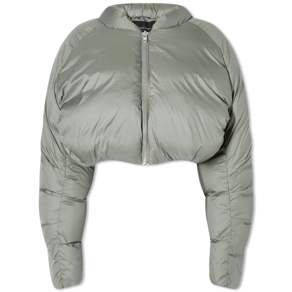 Entire Studios Women's Cropped Pillow Bomber Jacket in Moss Cover