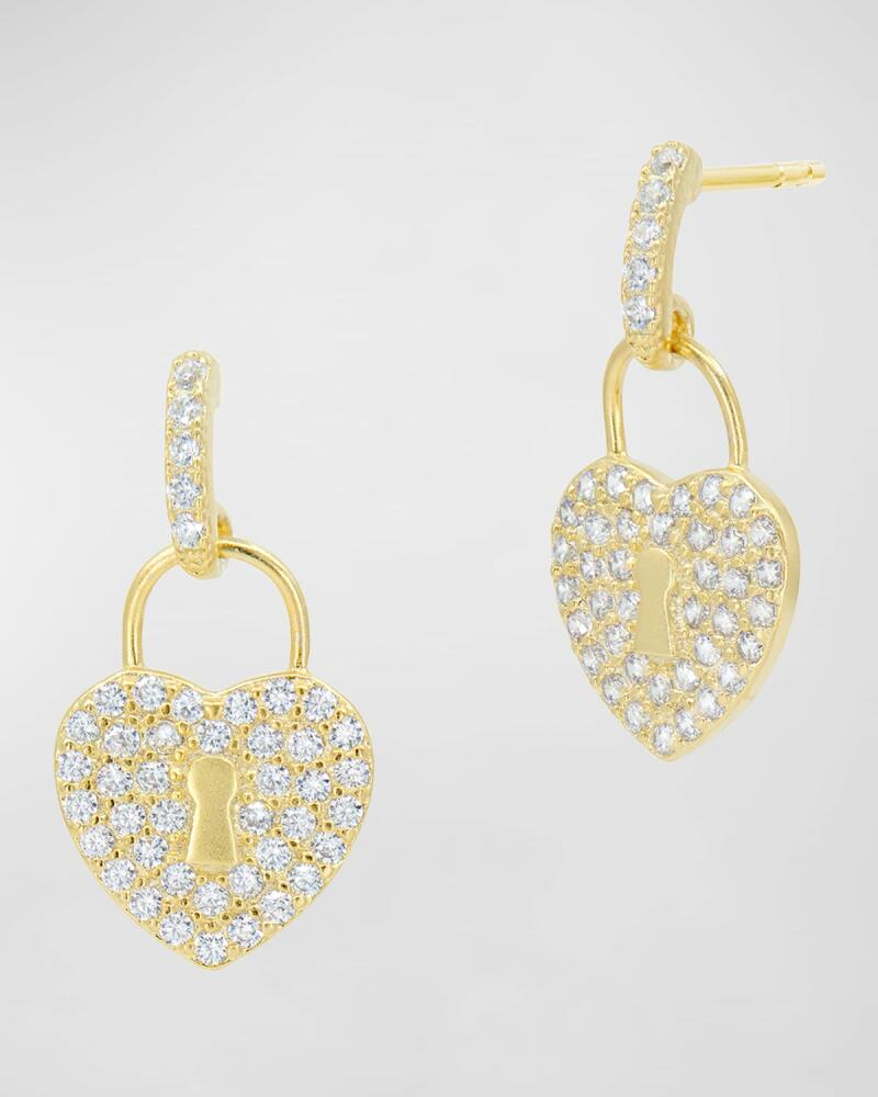 Freida Rothman Locked in Love Pave Charm Earrings Cover