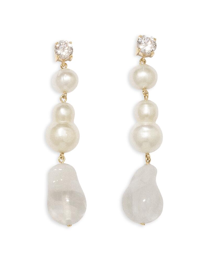 Completedworks Cubic Zirconia & Cultured Freshwater Pearl Linear Drop Earrings Cover