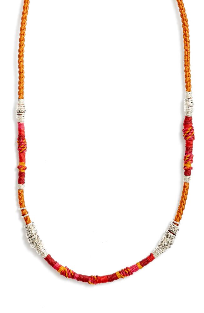 Gas Bijoux Men's Marceau Beaded Leather Necklace in Red Multi Cover