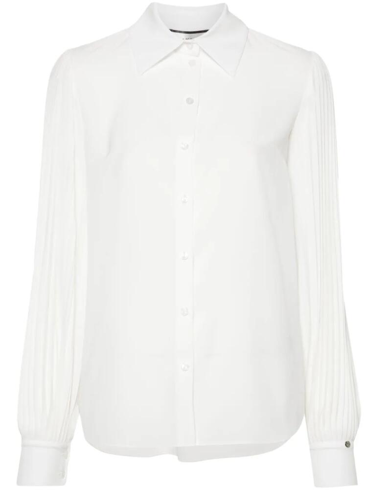 NISSA plissé-sleeve shirt - White Cover