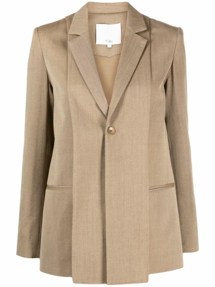 Tibi single-breasted layered blazer - Neutrals Cover