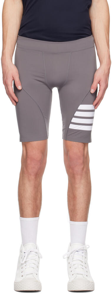 Thom Browne Gray 4-Bar Compression Shorts Cover