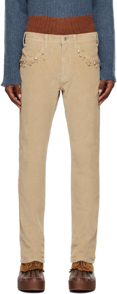 UNDERCOVER Beige Zip Trousers Cover