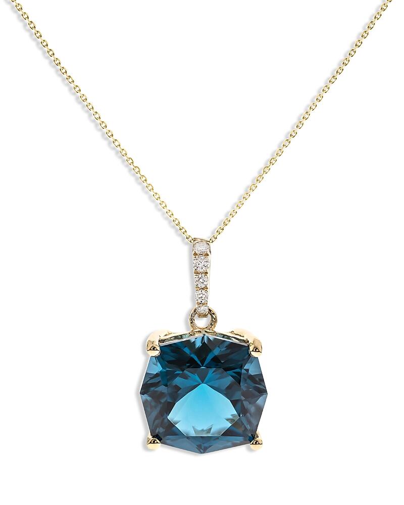 Bloomingdale's Fine Collection London Blue Topaz & Diamond Pendant Necklace in 14K Yellow Gold, 18 - Exclusive Cover