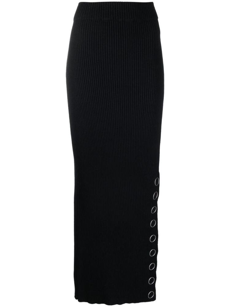 Jil Sander press-stud rib-knit maxi skirt - Blue Cover