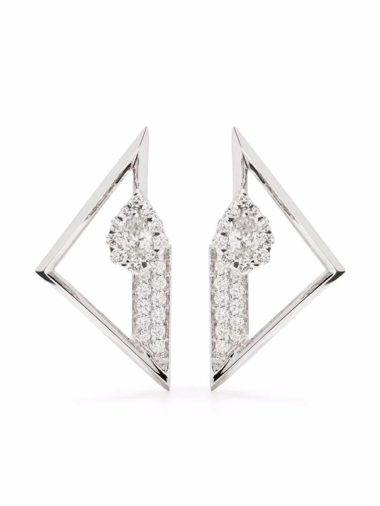 Yeprem 18kt white gold diamond stud earrings - Silver Cover