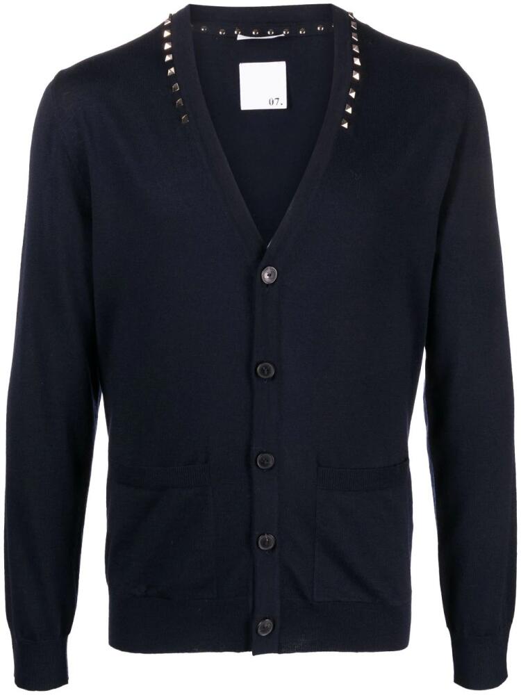 Valentino Garavani Rockstud-embellished wool cardigan - Blue Cover