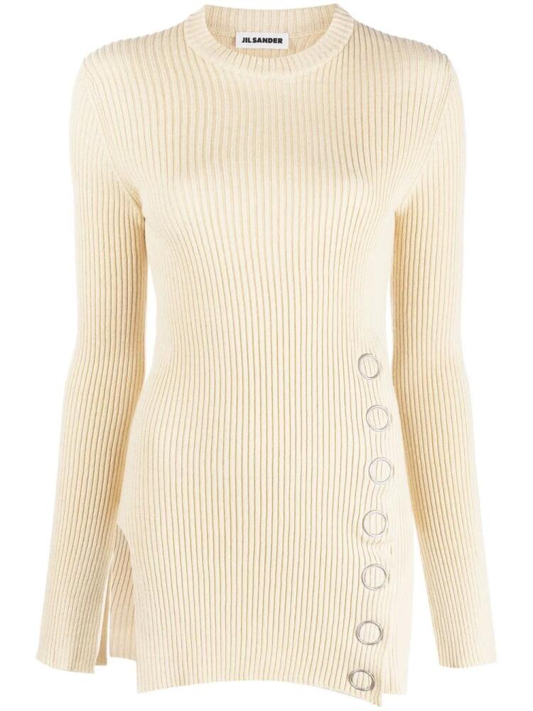 Jil Sander snap-button ribbed top - Neutrals Cover