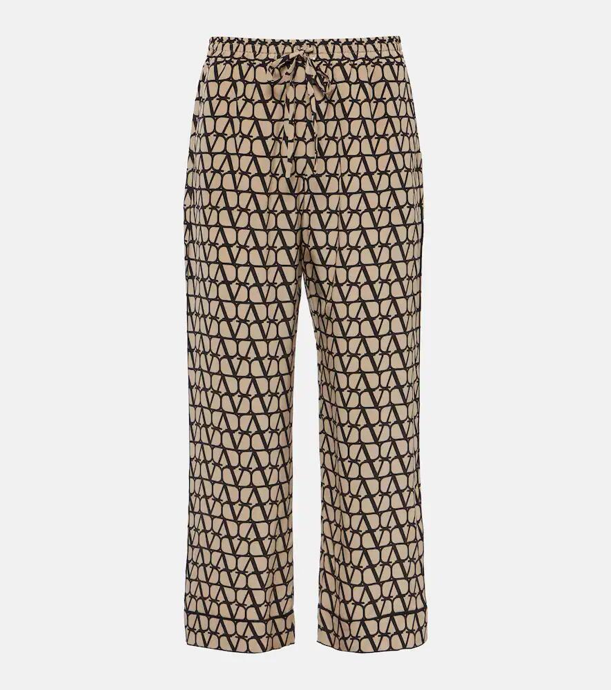 Valentino Toile Iconographe silk straight pants Cover