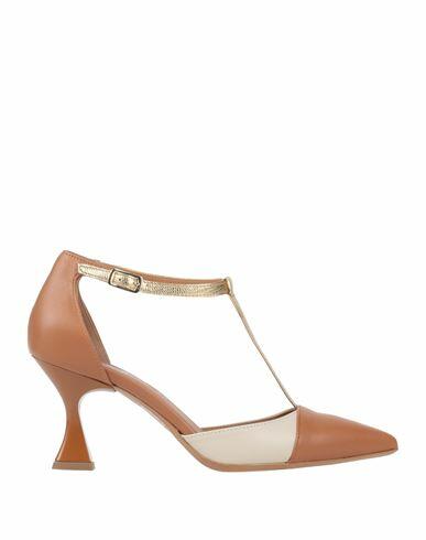 Divine Follie Woman Pumps Tan Leather Cover