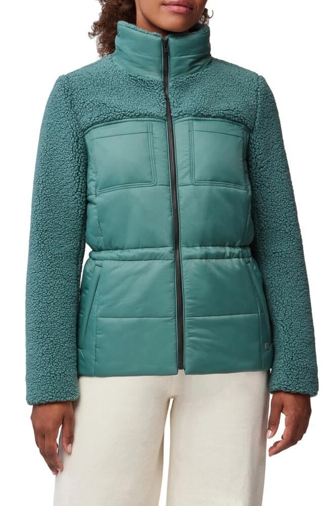 Soia & Kyo Izzie Faux Shearling Detail Puffer Coat in Spruce Cover