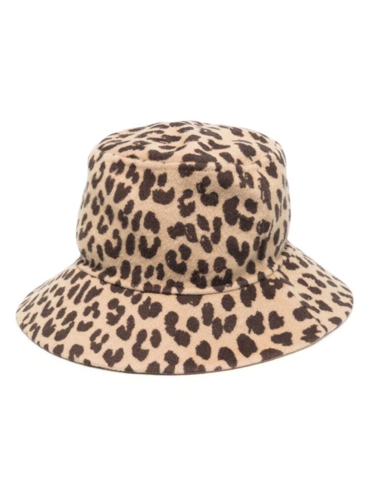 P.A.R.O.S.H. animal-print wool bucket hat - Brown Cover