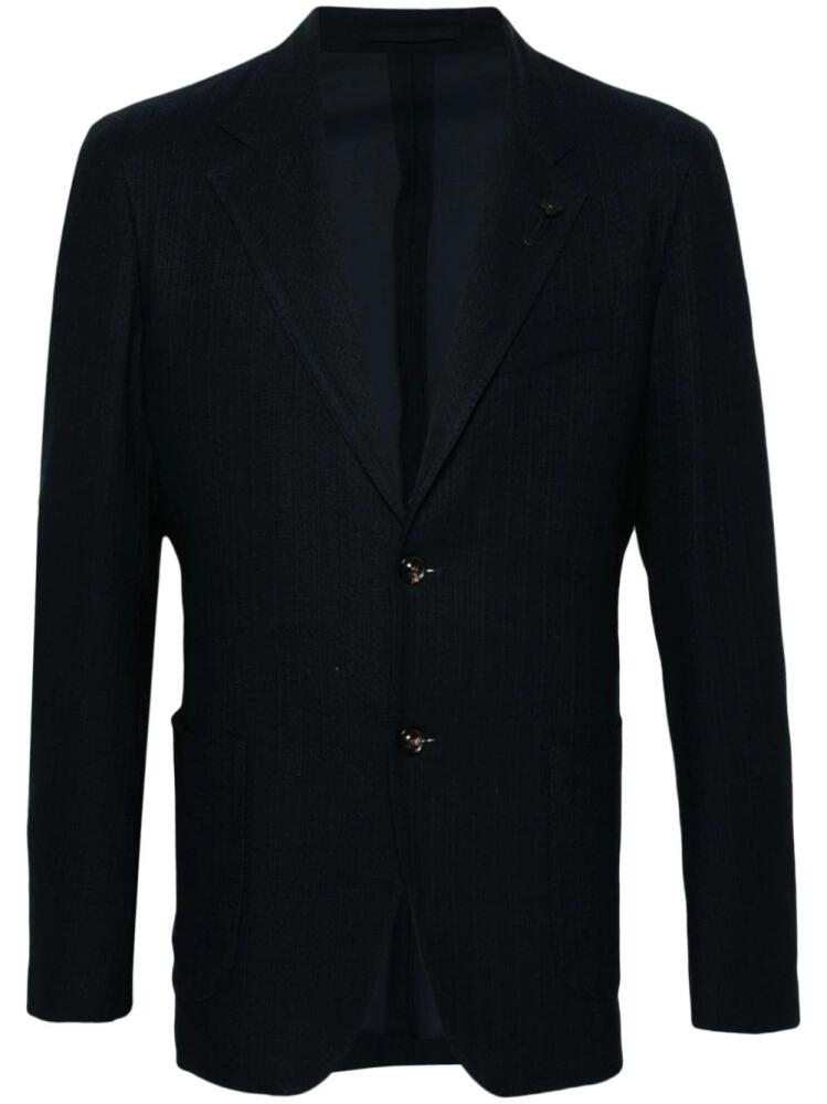 Lardini single-breasted textured-finish blazer - Blue Cover