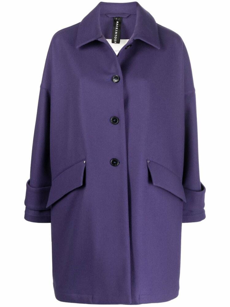 Mackintosh HUMBIE wool overcoat - Purple Cover