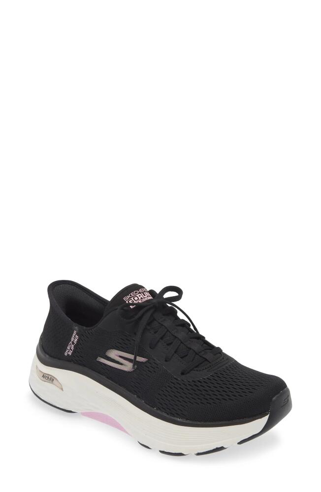 SKECHERS Max Cushioning Arch Fit Sneaker in Black/Pink Cover