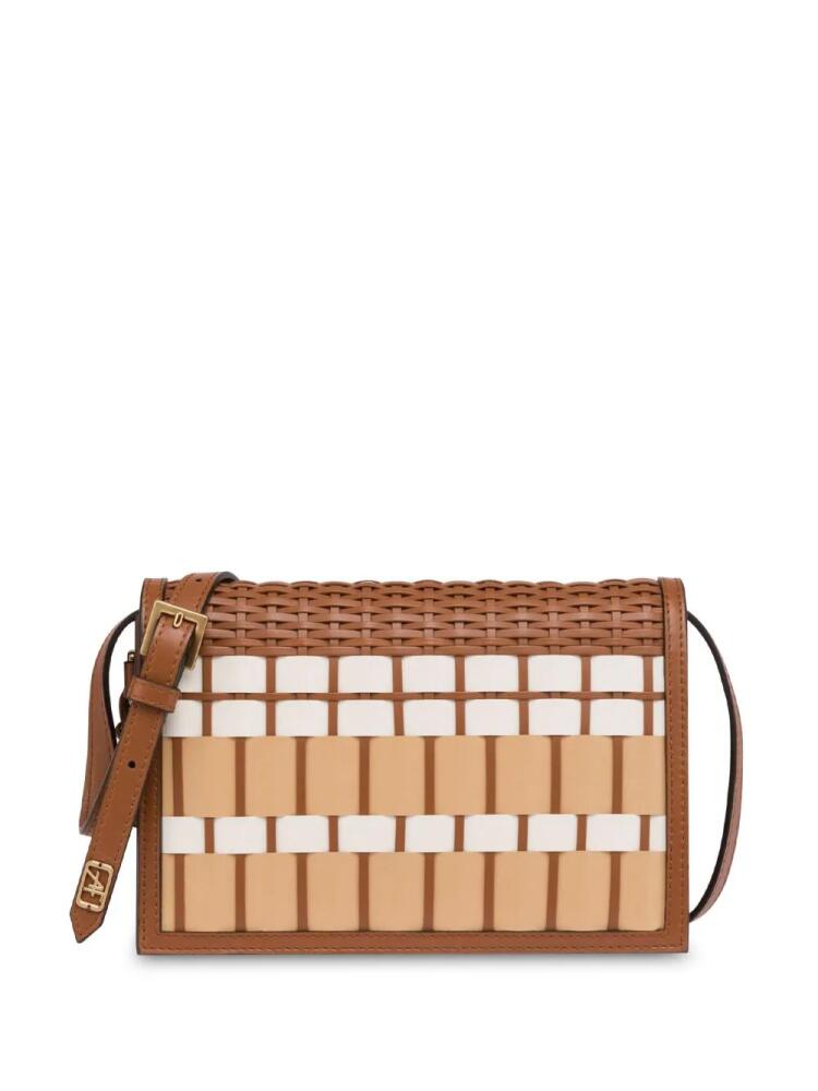 Alberta Ferretti woven leather crossbody bag - Brown Cover