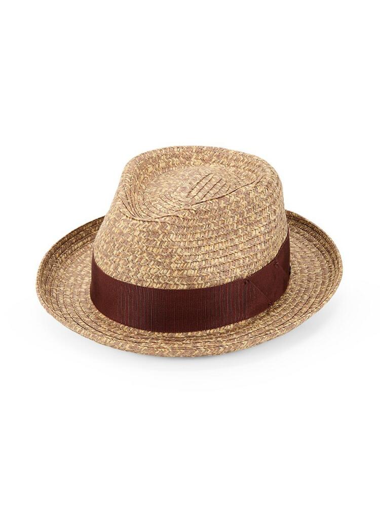 Bailey Hats Men's Contrast Straw Fedora - Brown Cover