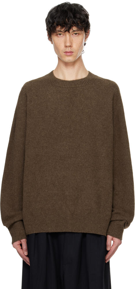 RAINMAKER KYOTO Brown Oneside Raglan Sleeve Crew Neck Sweater Cover