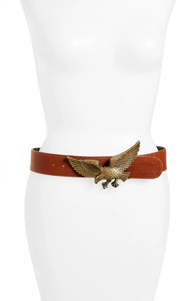 Raina Eagle Leather Belt in Cognac Cover