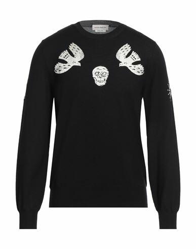 Alexander Mcqueen Man Sweater Black Wool, Viscose, Polyester Cover