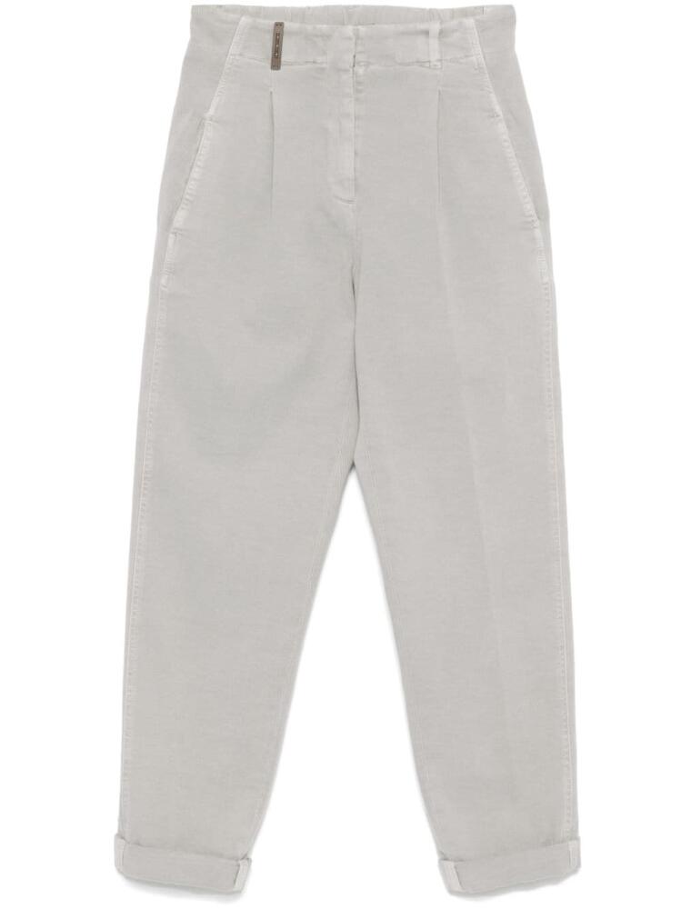 Peserico tapered gabardine trousers - Grey Cover